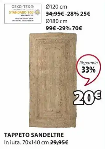 JYSK Tappeto Sandeltre 70x140 cm offerta