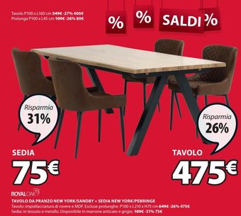 JYSK Sedia New York/Pebringe offerta