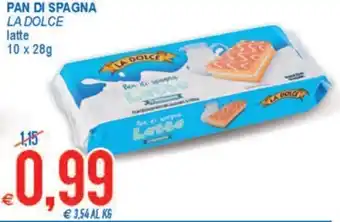 MD Discount La Dolce Pan di Spagna latte 10 x 28g offerta