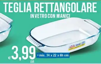 MD Discount Teglia Rettangolare mis. 34 x 22 x 6h cm offerta