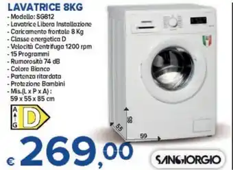 MD Discount Sangiorgio Lavatrice 8kg 59 x 55 x 85 cm offerta