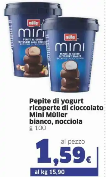Sigma müller Pepite di Yogurt ricoperte di cioccolato Mini bianco, nocciola g 100 offerta
