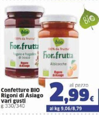 Sigma Confetture Bio Rigoni di Asiago vari gusti g 330/340 offerta