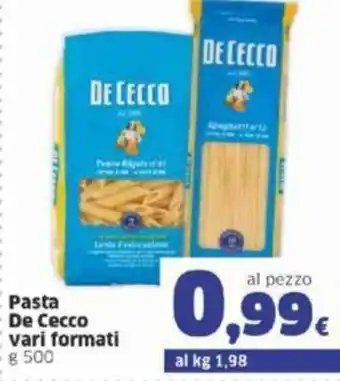 Sigma De Cecco Pasta Vari formati 500g offerta