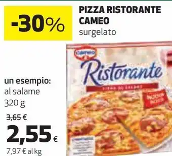 Coop Pizza ristorante cameo surgelato un esempio: al salame offerta