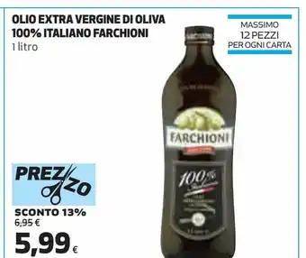Ipercoop Olio extra vergine di oliva 100% italiano farchioni offerta