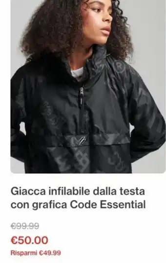 Superdry Giacca infilabile dalla testa con grafica code essential offerta