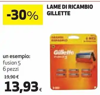 Ipercoop Lame di ricambio gillette offerta