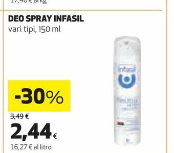 Ipercoop Deo spray infasil offerta