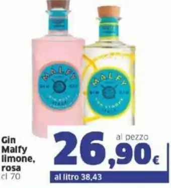 Sigma Malfy Gin limone, rosa 70 cl offerta