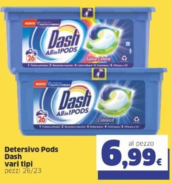 Sigma Dash Detersivo Pods vari tipi pezzi 26/23 offerta