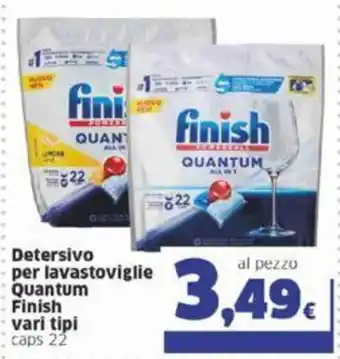 Sigma finish Detersivo per lavastoviglie Quantum vari tipi caps 22 offerta