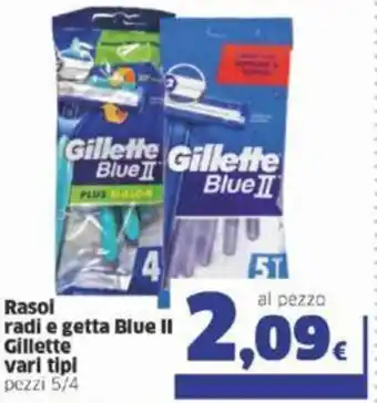 Sigma Gillette Rasol radi e getta Blue II vari tipi pezzi 5/4 offerta