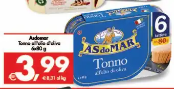 Deco Maxistore As Do Mar Tonno all'olio di oliva 6x80 g offerta