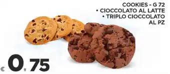 Deco Supermercati Cookies 72 g Cioccolato al latte, Triplo cioccolato al pz offerta