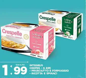 Deco Supermercati Integrus Crespelle - 225 g Prosciutto e Formaggio, Ricotta e Spinaci offerta