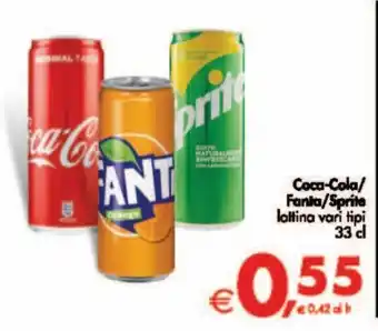 Deco Maxistore Coca-Cola/Fanta/Sprite lattina vari tipi 33 cl offerta