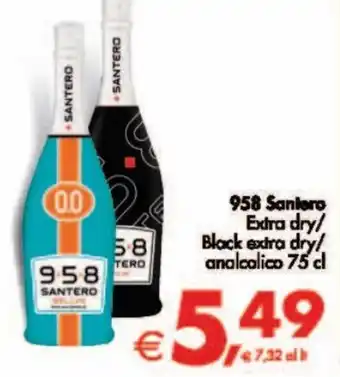 Deco Maxistore 958 Santero Extra Dry/Black extra dry/analcolico 75 cl offerta