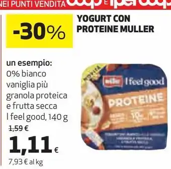 Ipercoop Yogurt con proteine muller offerta