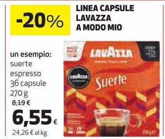 Ipercoop Linea capsule lavazza a modo mio offerta