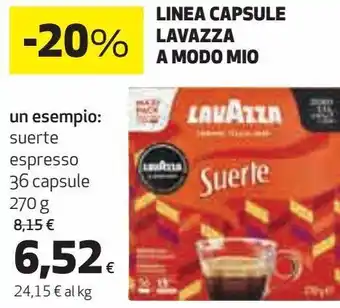 Coop Linea capsule lavazza a modo mio offerta