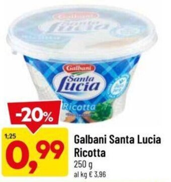 DPiù Galbani Santa Lucia Ricotta 250 g offerta
