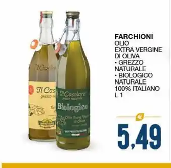 SeBón Supermercati Farchioni olio extra vergine di oliva grezzo naturale, biologico naturale 100% italiano l 1 offerta