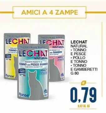 SeBón Supermercati Lechat natural tonno e pesce / pollo e tonno / tonno e gamberetti g 80 offerta