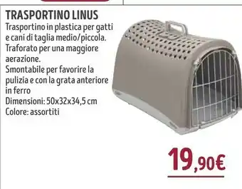 Il Gigante Trasportino Linus Trasportino In Plastica Per Gatti E Cani Di Taglia Medio/piccola offerta