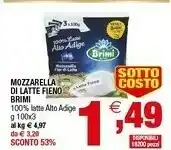 Iperal Brimi Mozzarella Di Latte Fieno offerta