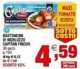 Iperal Findus 30 Bastoncini Con 100% Filetti Di Merluzzo In Croccante Panatura 750 G(ml) offerta