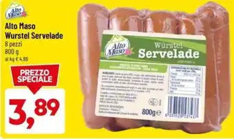 DPiù Alto Maso Würstel Servelade 8 pezzi 800 g offerta