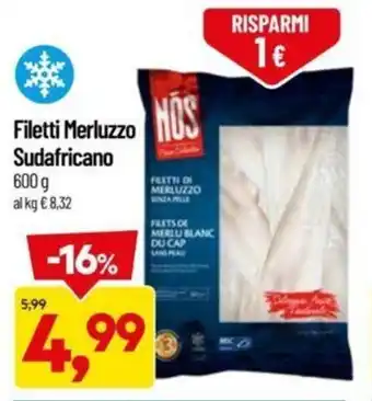 DPiù Filetti Merluzzo Sudafricano 600 g offerta