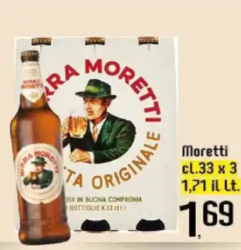 Famila Superstore Birra Moretti 33 cl x 3 1,71 il Lt. offerta