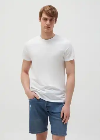 Bermuda regular fit in denim con strappi