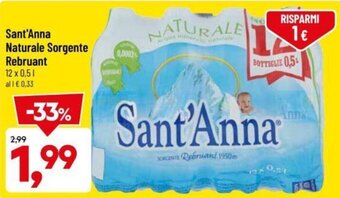 DPiù Sant'Anna Naturale Sorgente Rebruant 12 x 0,5 l offerta