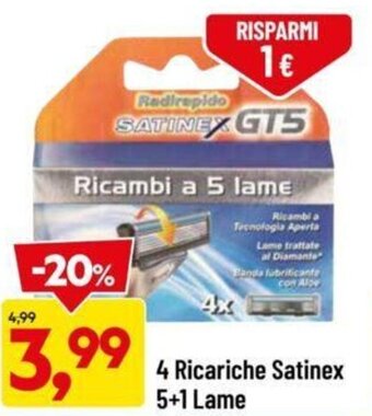 DPiù 4 Ricariche Satinex 5+1 Lame offerta