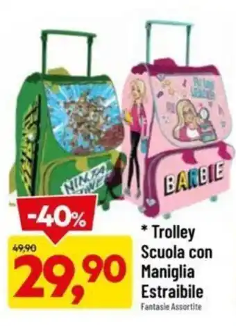 Trolley Scuola con Maniglia Estraibile