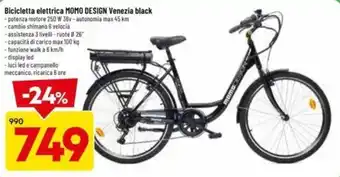 Momo Design Venezia black Bicicletta elettrica