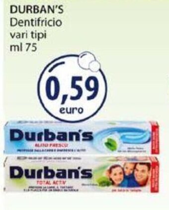 Acqua & Sapone Durban's Dentifricio vari tipi 75 ml offerta