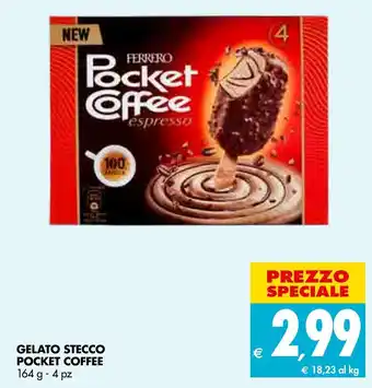 Tigros Ferrero Gelato Stecco Pocket Coffe 164g - 4 pz offerta