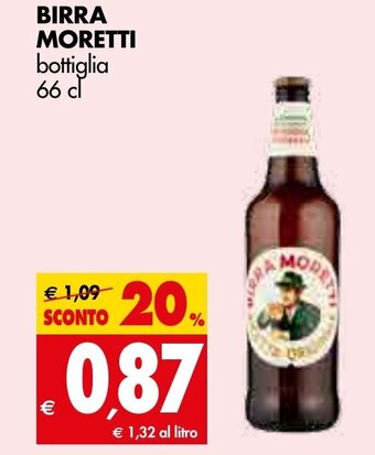 Tigros Birra Moretti Bottiglia 66 cl offerta
