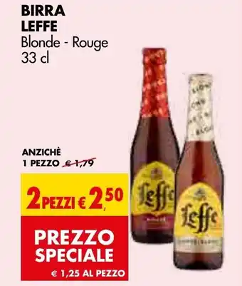 Tigros Leffe Birra Blonde - Rouge 33 cl 2 pezzi offerta