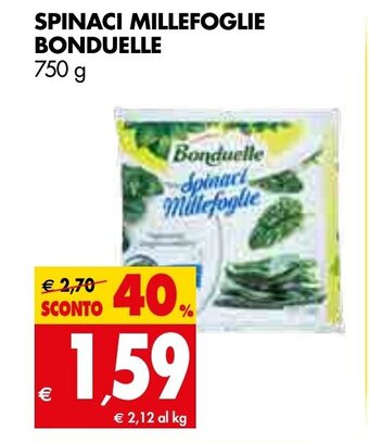 Tigros Bonduelle Spinaci Millefoglie 750 g offerta