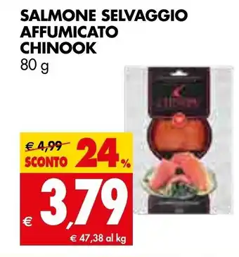 Tigros Salmone Selvaggio Affumicato Chinook 80 g offerta