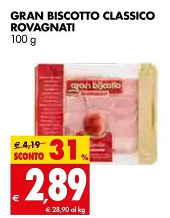 Tigros Rovagnati Gran biscotto Classico 100 g offerta