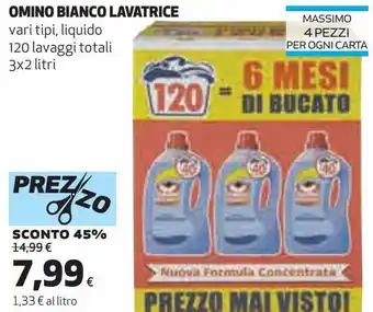 Coop Omino bianco lavatrice offerta