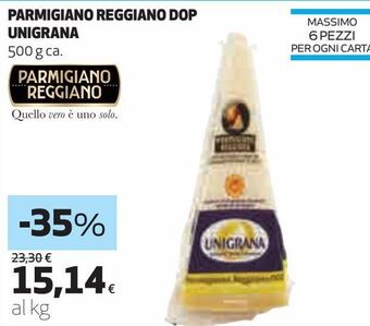 Coop Parmigiano reggiano dop unigrana offerta