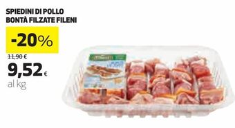 Coop Spiedini di pollo bonta filzate fileni offerta