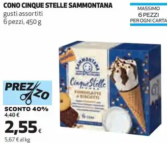 Coop Cono cinque stelle sammontana offerta